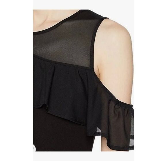 The French Connection Size 6 Little Black Cocktail Dress Cold Shoulder NWT - Picture 2 of 7